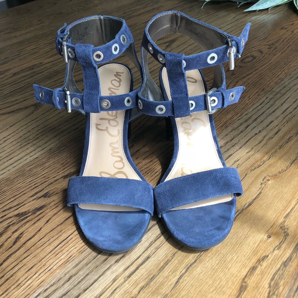 Navy Suede Sam Edelman Strappy Heels